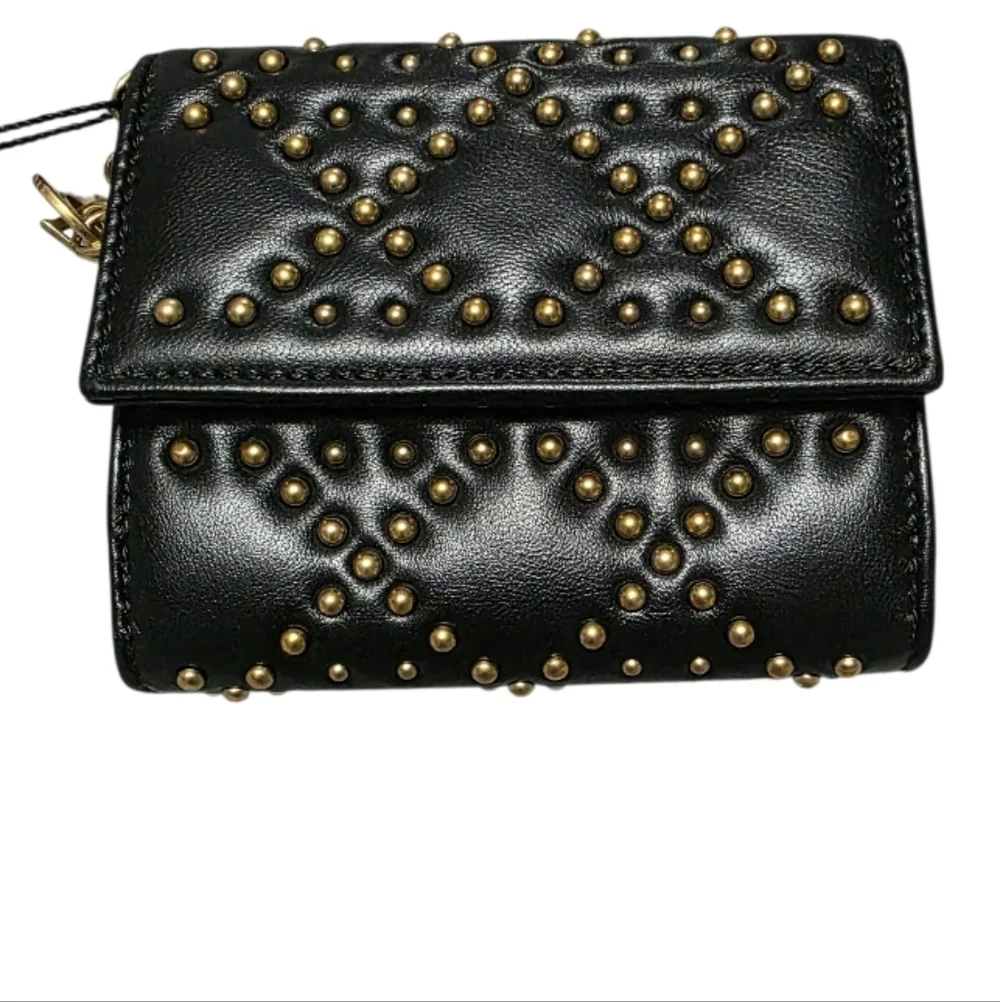 Christian Dior Lady Dior Studded Black Wallet W/COA